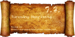 Turcsány Henrietta névjegykártya