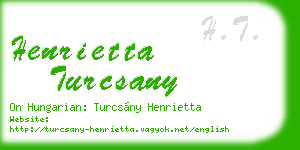henrietta turcsany business card