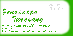 henrietta turcsany business card